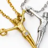 Fashionable stainless steel three-dimensional Jesus religious classic pendant necklace accessory, simple and versatile, trendy gift choice details Picture